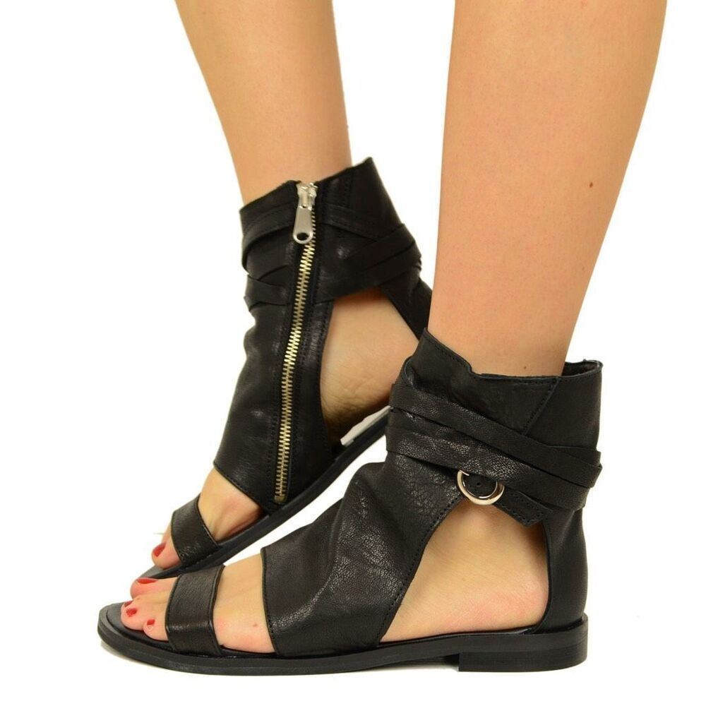 Le Pepite Soft Leather Ankle Sandals in Black – Size 40 (US 9) - Picture 12 of 12